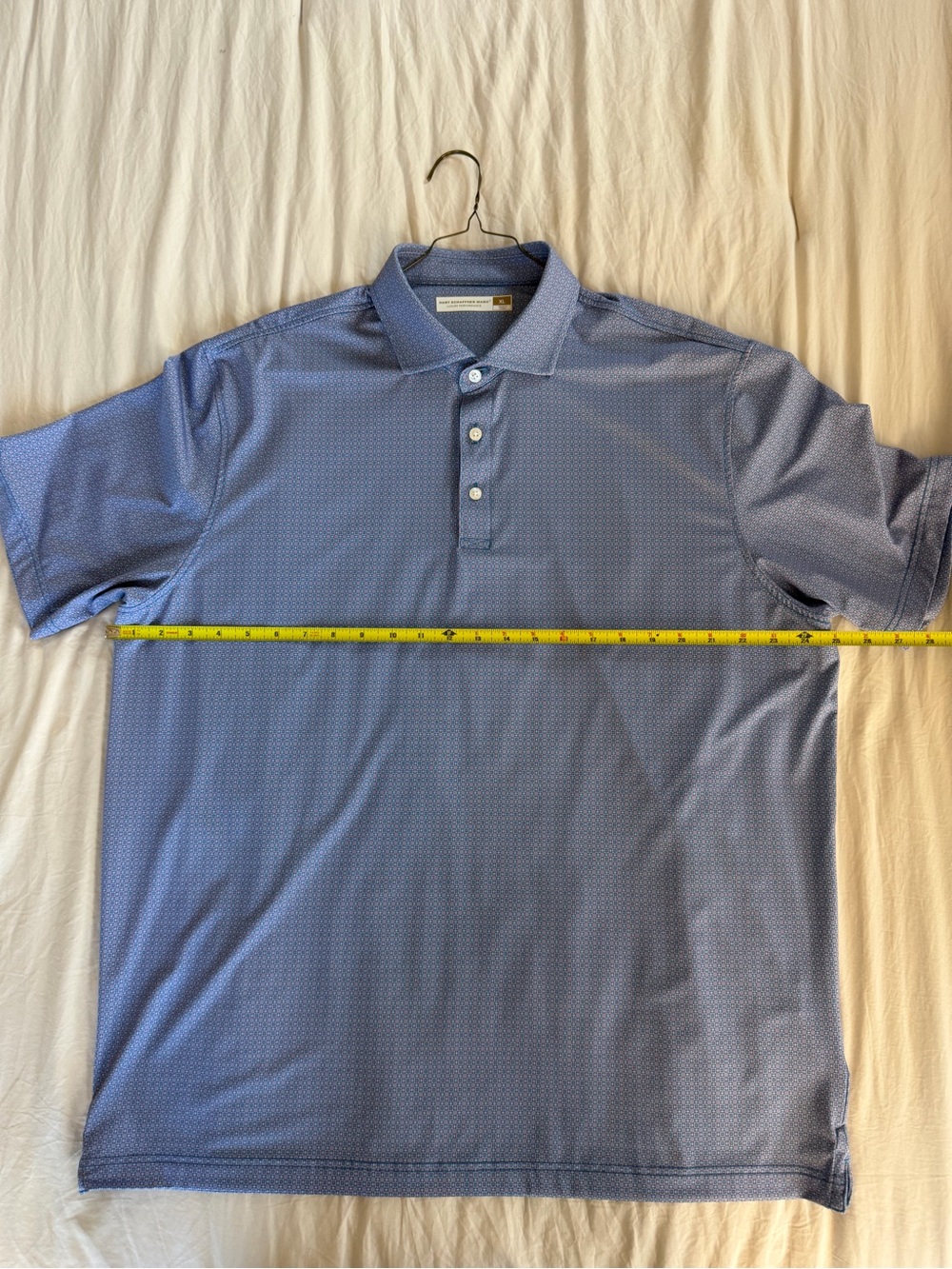 Hart Schaffner Marx Light Blue Micro-Pattern Polo